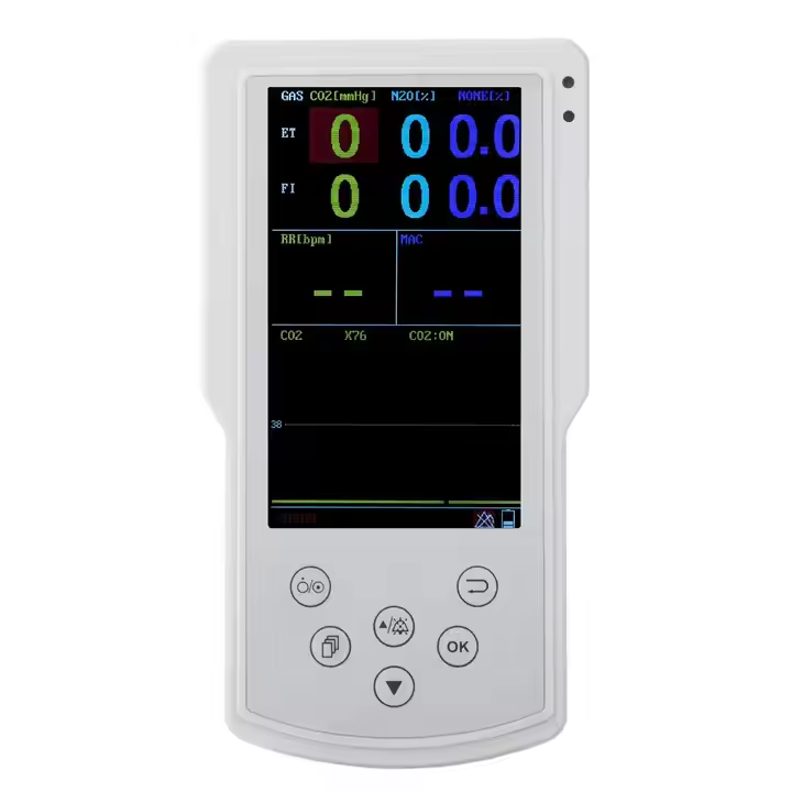 201-Portable Capnography Gas Analyzer with SpO2 Monitor Durable Metal Electric Power Source for ICU Emer.jpg